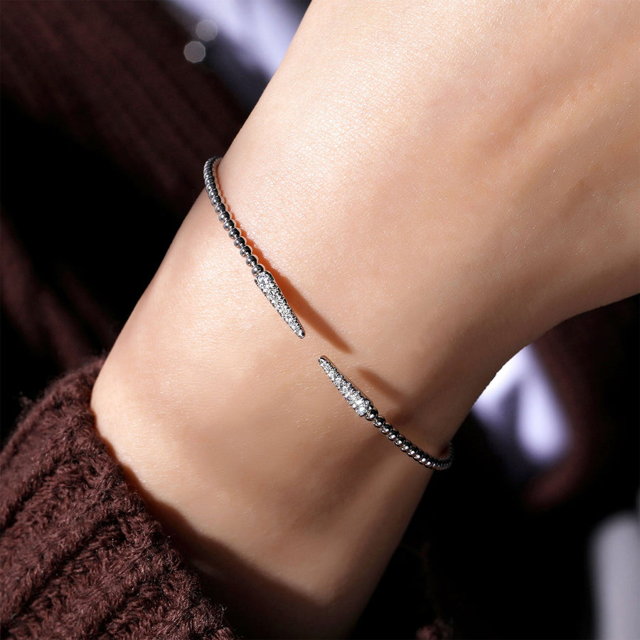Gabriel & Co. Bujukan Bead Cuff Bracelet with Diamond Pavé Spikes - BG4216-6W45JJ