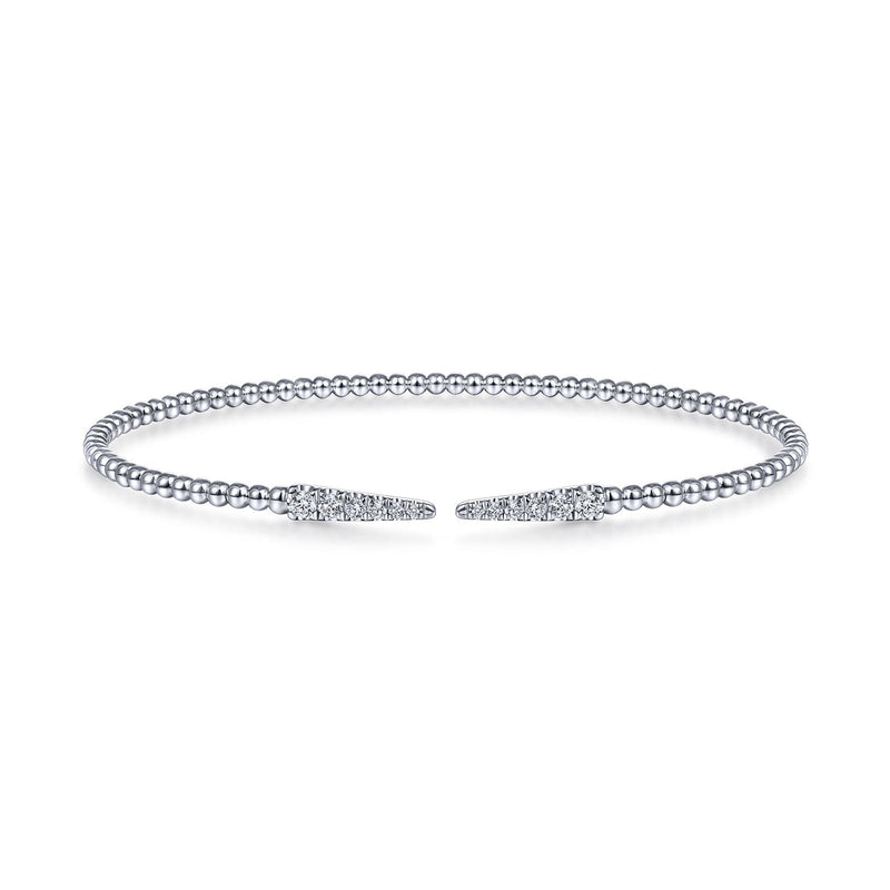 Gabriel & Co. Bujukan Bead Cuff Bracelet with Diamond Pavé Spikes-Gabriel & Co. Bujukan Bead Cuff Bracelet with Diamond Pavé Spikes - BG4216-6W45JJ