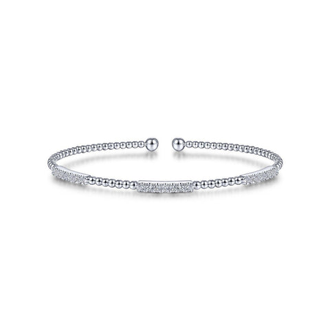 Gabriel & Co. Bujukan Bead Cuff Bracelet with Diamond Pavé Stations-Gabriel & Co. Bujukan Bead Cuff Bracelet with Diamond Pavé Stations - BG4217-6W45JJ