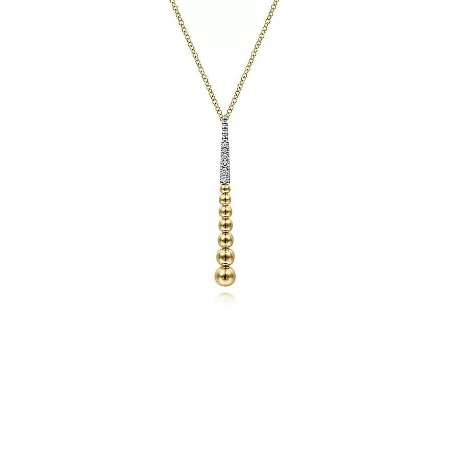 Gabriel & Co. Bujukan Bead Y Necklace with Diamond Pavé Accent - NK6446M45JJ