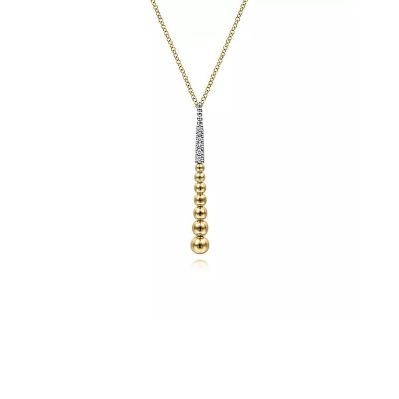 Gabriel & Co. Bujukan Bead Y Necklace with Diamond Pavé Accent-Gabriel & Co. Bujukan Bead Y Necklace with Diamond Pavé Accent - NK6446M45JJ