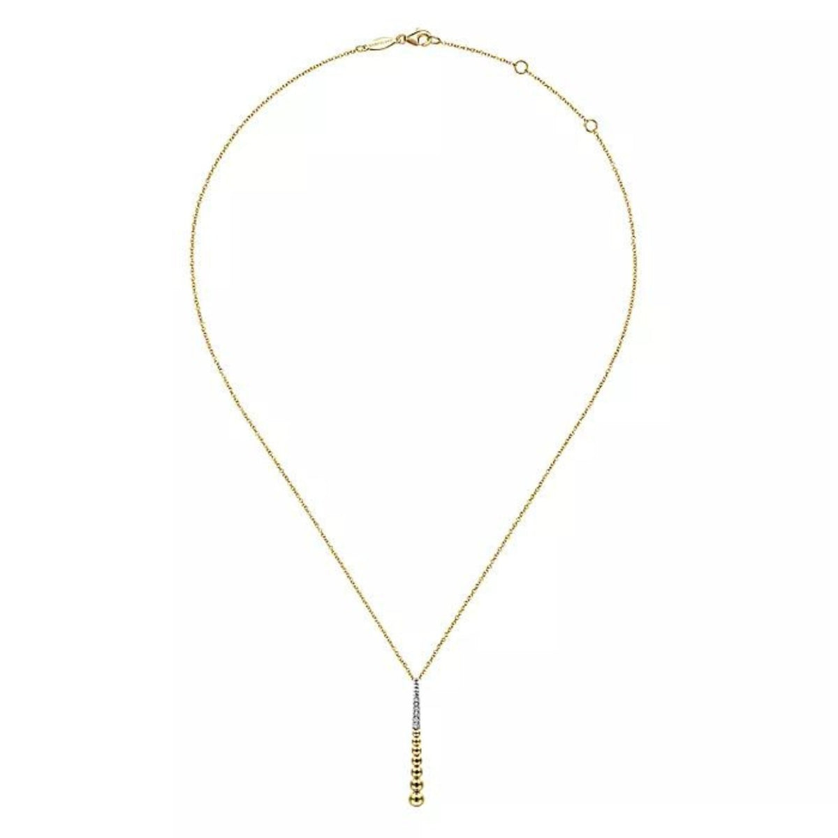 Gabriel & Co. Bujukan Bead Y Necklace with Diamond Pavé Accent - NK6446M45JJ