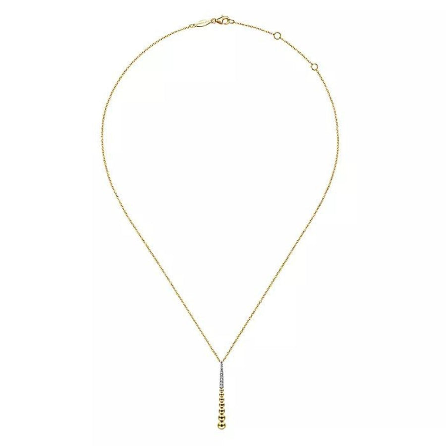 Gabriel & Co. Bujukan Bead Y Necklace with Diamond Pavé Accent - NK6446M45JJ