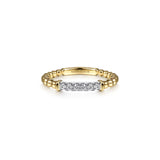 Gabriel & Co. Bujukan Beaded Band with Diamond Pavé Center Bar-Gabriel & Co. Bujukan Beaded Band with Diamond Pavé Center Bar - LR51786M45JJ