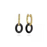 Gabriel & Co. Bujukan Black Ceramic Huggie Drop Earrings-Gabriel & Co. Bujukan Black Ceramic Huggie Drop Earrings - EG15020Y4JCB