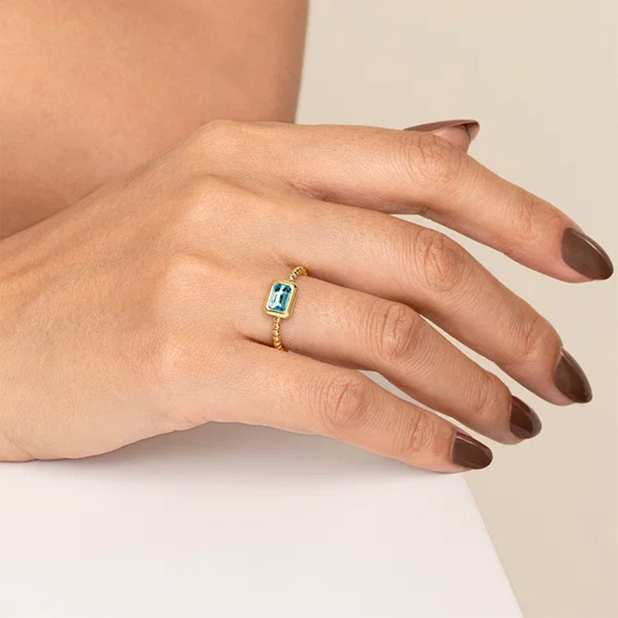 Gabriel & Co. Bujukan Blue Topaz Stackable Ring - LR52684Y4JBT