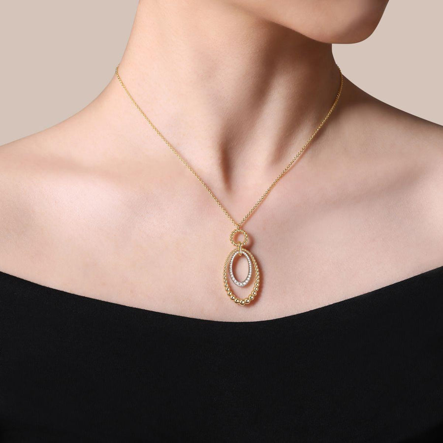 Gabriel & Co. Bujukan Diamond Oval Pendant Necklace - NK6995M45JJ