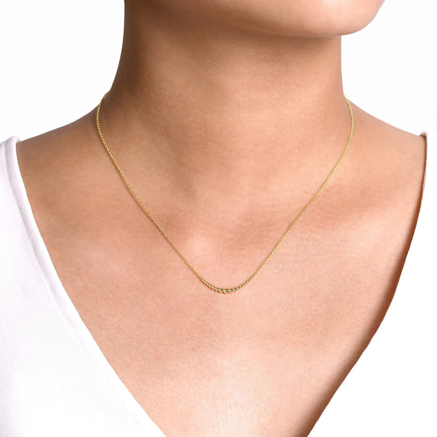 Gabriel & Co. Bujukan Graduating Bead Curved Bar Necklace - NK6637Y4JJJ