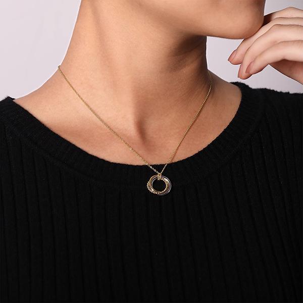 Gabriel & Co. Bujukan Interlocking Circles Pendant Necklace with Diamond Pavé - NK6360M45JJ