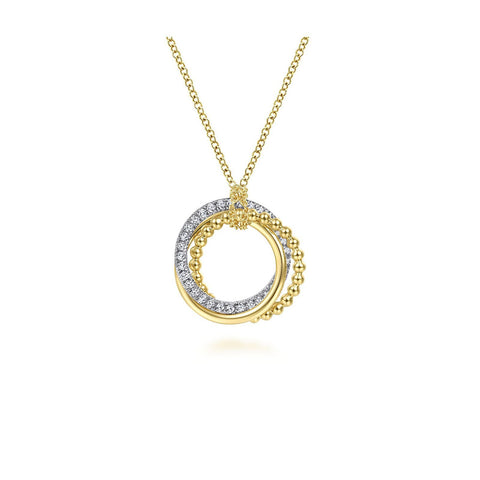 Gabriel & Co. Bujukan Interlocking Circles Pendant Necklace with Diamond Pavé - NK6360M45JJ