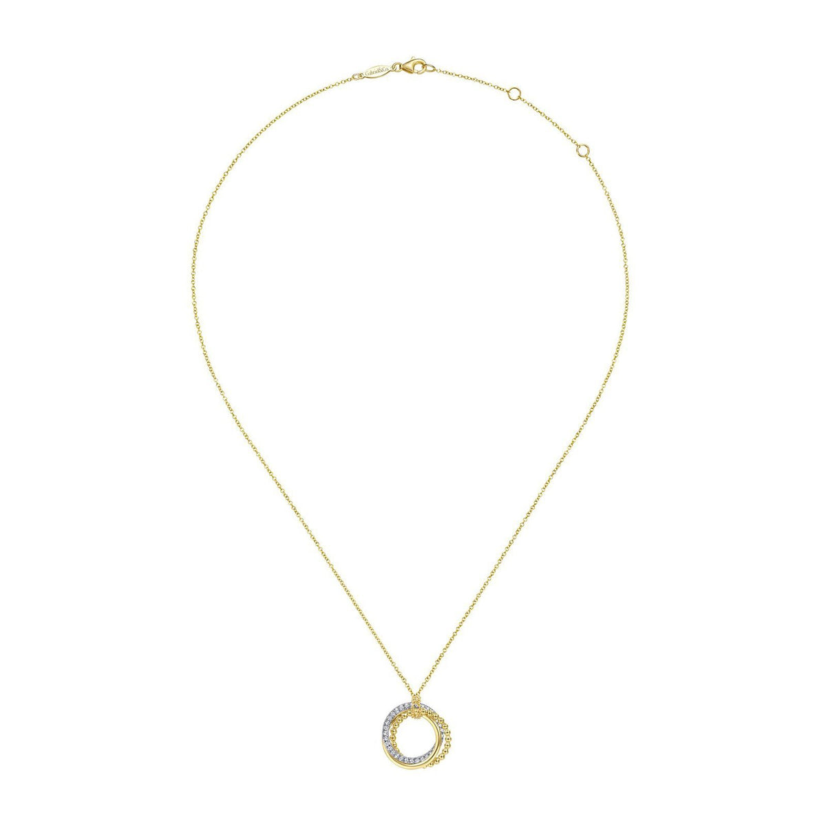 Gabriel & Co. Bujukan Interlocking Circles Pendant Necklace with Diamond Pavé - NK6360M45JJ