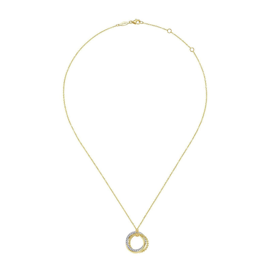 Gabriel & Co. Bujukan Interlocking Circles Pendant Necklace with Diamond Pavé - NK6360M45JJ