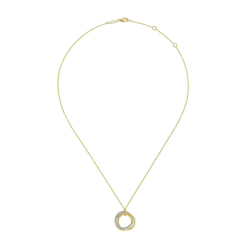 Gabriel & Co. Bujukan Interlocking Circles Pendant Necklace with Diamond Pavé-Gabriel & Co. Bujukan Interlocking Circles Pendant Necklace with Diamond Pavé - NK6360M45JJ