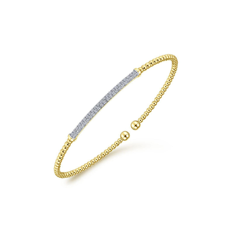 Gabriel & Co. Bujukan Split Cuff Bracelet with Diamond Pavé Bar-Gabriel & Co. Bujukan Split Cuff Bracelet with Diamond Pavé Bar - BG4262-62Y45JJ