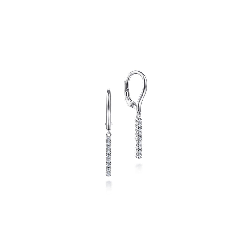 Gabriel & Co. Diamond Bar Drop Leverback Earrings-Gabriel & Co. Diamond Bar Drop Leverback Earrings - EG14028W45JJ