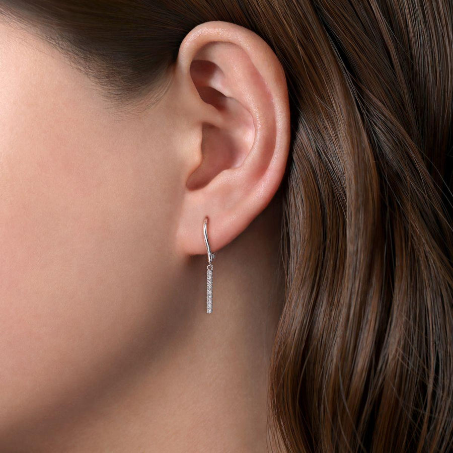 Gabriel & Co. Diamond Bar Drop Leverback Earrings - EG14028W45JJ