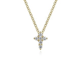 Gabriel & Co. Diamond Cross Necklace-Gabriel &amp; Co. Diamond Cross Necklace in 14 karat yellow gold. - NK1370Y45JJ