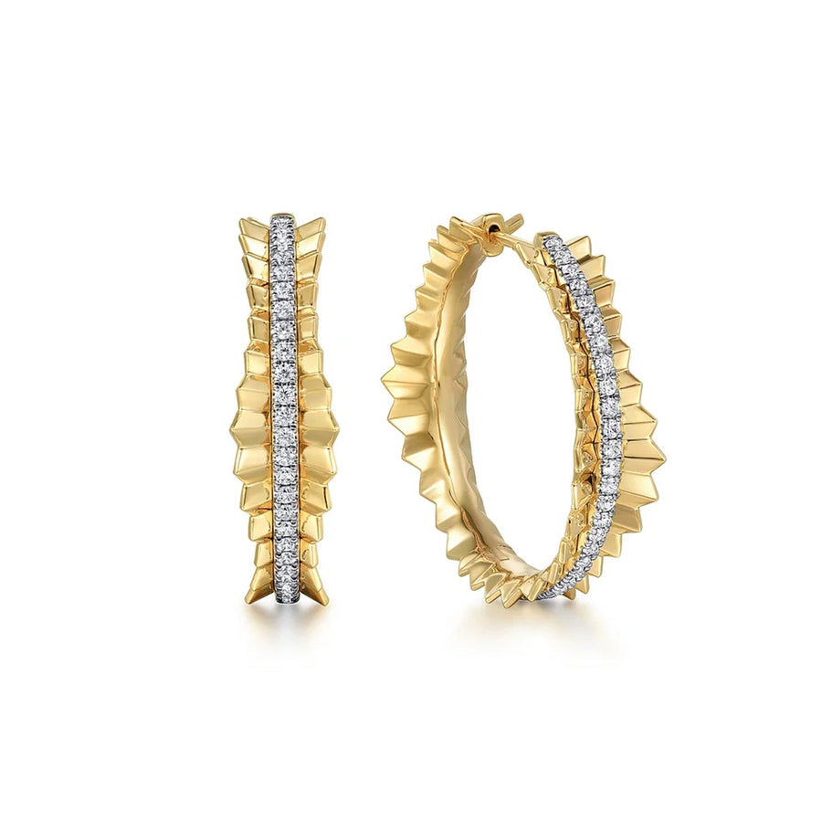 Gabriel & Co. Diamond Cut Hoop Earrings 30mm - EG15003Y45JJ