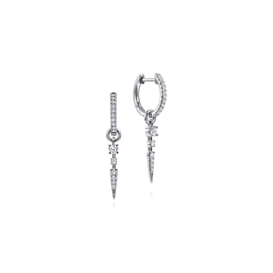 Gabriel & Co. Diamond Huggies with Spike Drops - EG13945W45JJ