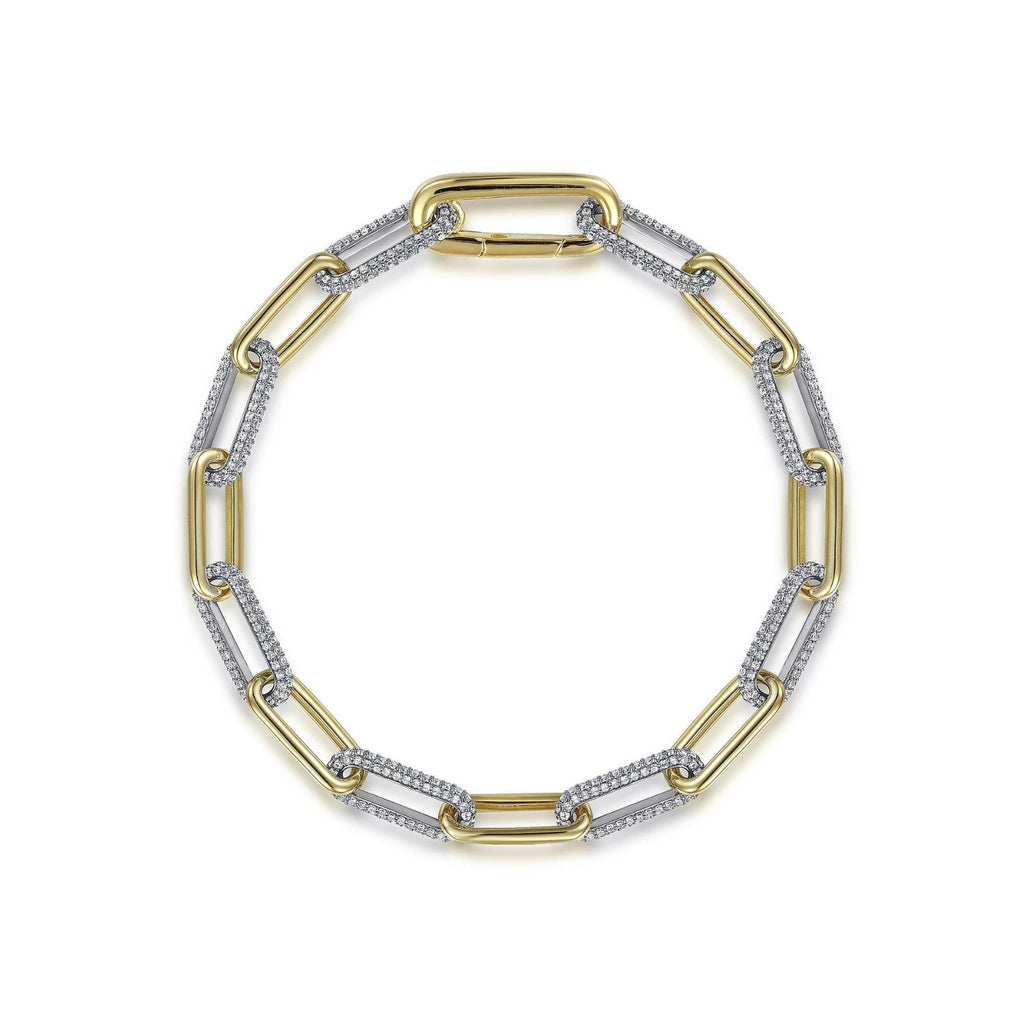 14K Yellow Gold Casted Bujukan Ball Link and Hollow Paperclip Link Chain  Bracelet | Shop 14k Yellow Gold Bujukan Bracelets | Gabriel & Co