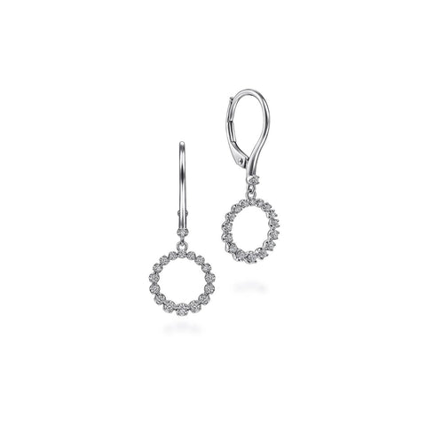 Gabriel & Co. Diamond Open Circle Drop Earrings-Gabriel & Co. Diamond Open Circle Drop Earrings - EG13849W45JJ