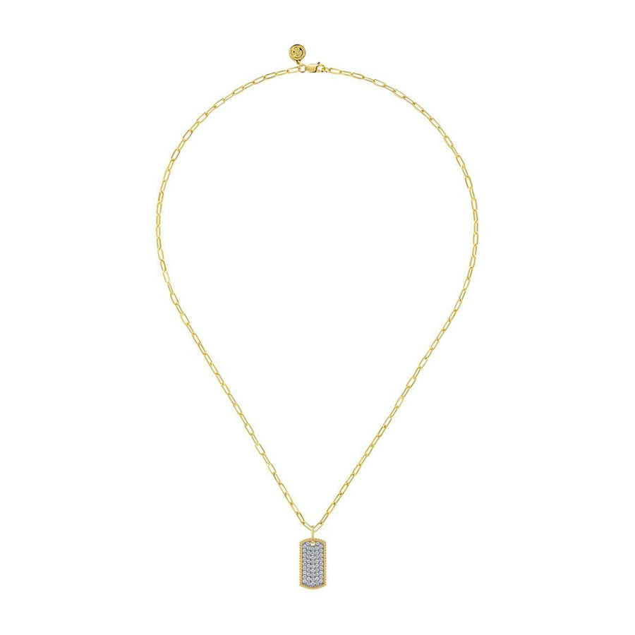 Gabriel & Co. Diamond Pavé Dog Tag Necklace - NK6842-18Y45JJ