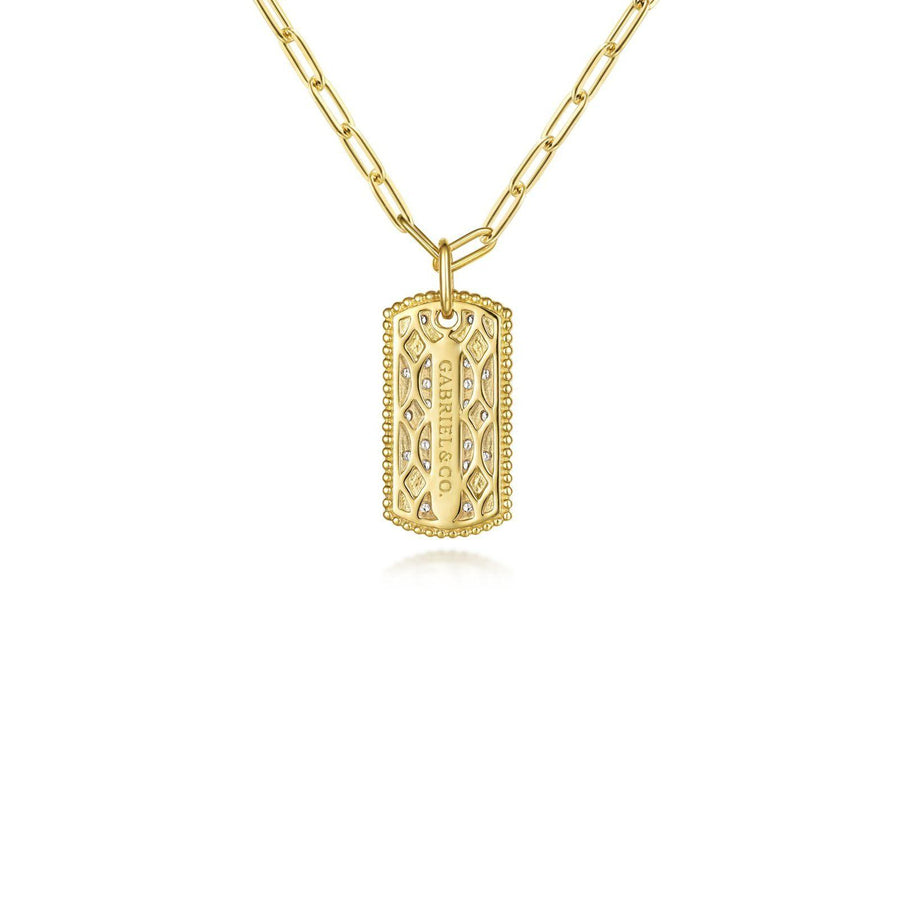 Gabriel & Co. Diamond Pavé Dog Tag Necklace - NK6842-18Y45JJ