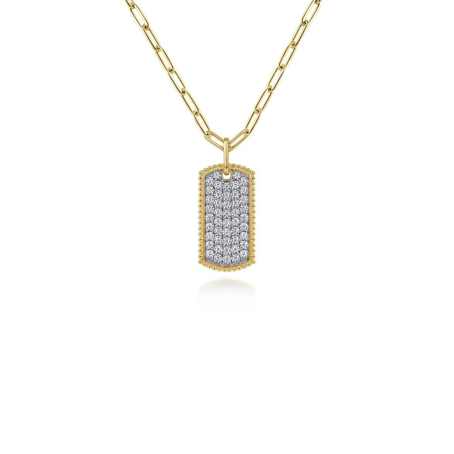 Gabriel & Co. Diamond Pavé Dog Tag Necklace - NK6842-18Y45JJ