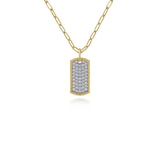 Gabriel & Co. Diamond Pavé Dog Tag Necklace-Gabriel & Co. Diamond Pavé Dog Tag Necklace - NK6842-18Y45JJ