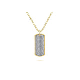 Gabriel & Co. Bujukan Diamond Pavé Dog Tag Necklace-Gabriel & Co. Diamond Pavé Dog Tag Necklace - NK6843-32Y45JJ