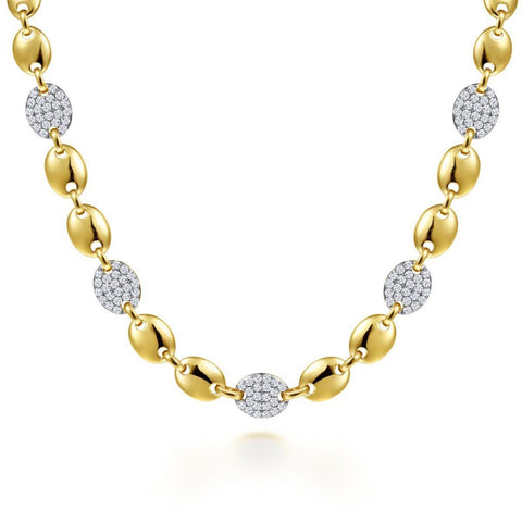 Gabriel & Co. Diamond Pavé Station Necklace-Gabriel & Co. Diamond Pavé Station Necklace - NK6690Y45JJ