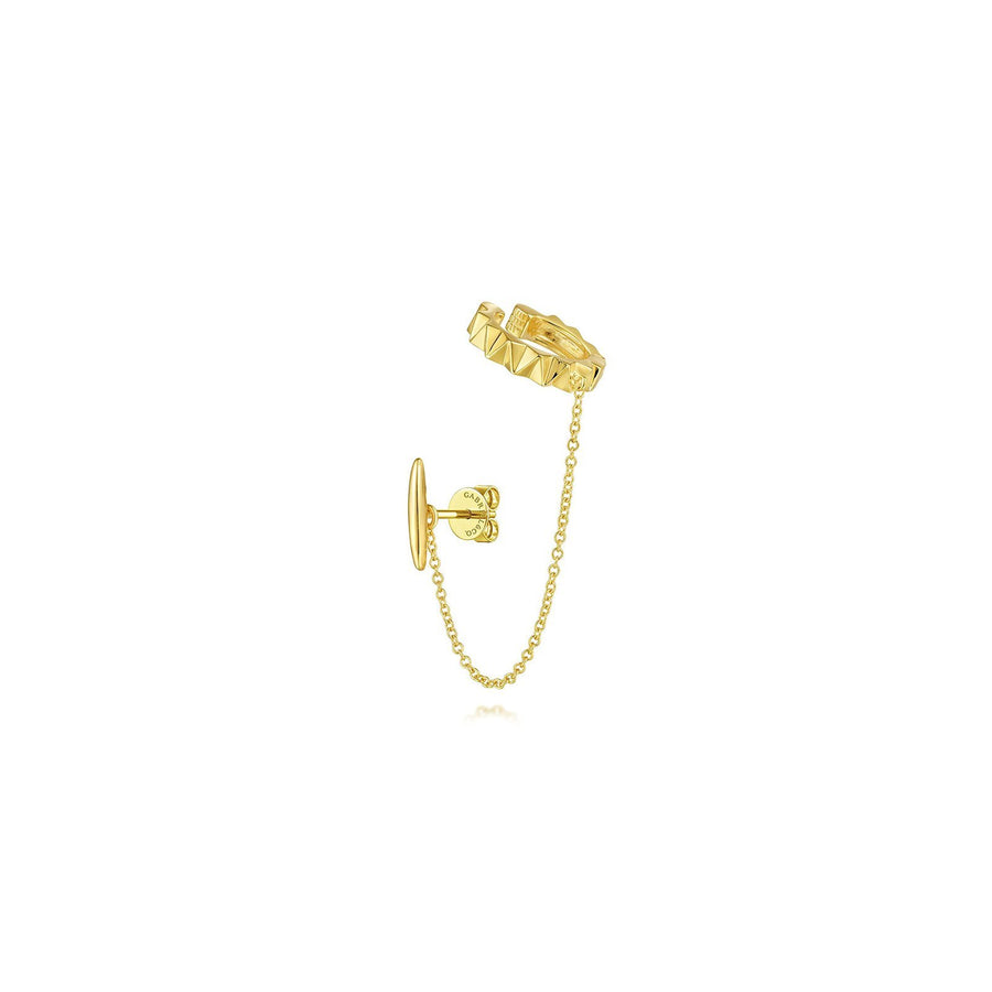 Gabriel & Co. Geometric Bar and Chain Drop Single Stud and Ear Cuff - EGS14463Y4JJJ