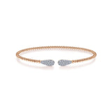 Gabriel & Co. Gold Bujukan Bead Cuff Bracelet with Diamond Pavé Teardrops - BG4230-62K45JJ