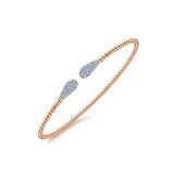 Gabriel & Co. Gold Bujukan Bead Cuff Bracelet with Diamond Pavé Teardrops - BG4230-62K45JJ