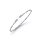 Gabriel & Co. Gold Bujukan Bead Splt Cuff Bracelet with Bezel Set Diamonds-Gabriel & Co. Gold Bujukan Bead Splt Cuff Bracelet with Bezel Set Diamonds - BG4120-62W45JJ.S575