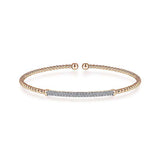 Gabriel & Co. Gold Bujukan Split Cuff Bracelet with Diamond Pavé Bar-Gabriel & Co. Gold Bujukan Split Cuff Bracelet with Diamond Pavé Bar - BG4262-62K45JJ.S600