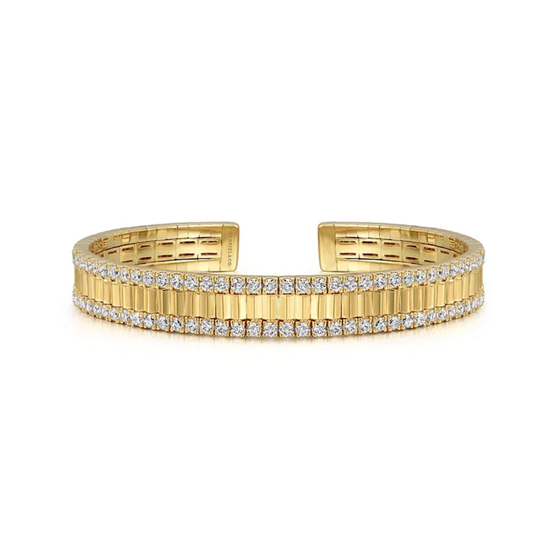 Gabriel & Co. Gold Diamond Cut Cuff Bangle-Gabriel & Co. Gold Diamond Cut Cuff Bangle - BG4938-62Y45JJ