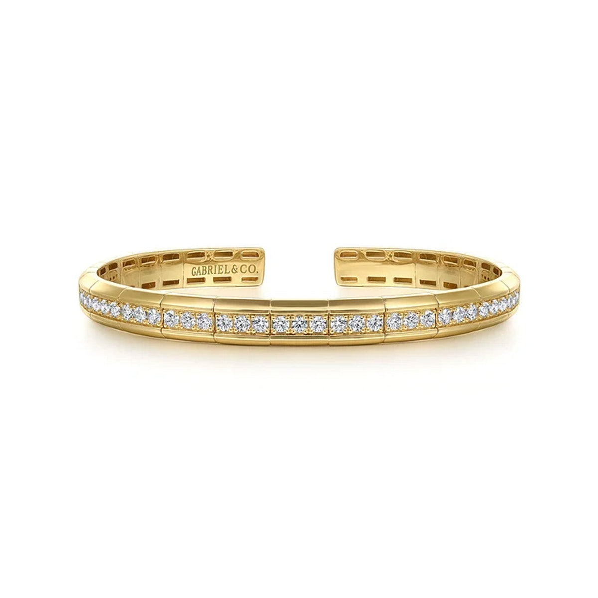 Gabriel & Co. Gold Diamond Cut Cuff Bangle - BG4939-62Y45JJ