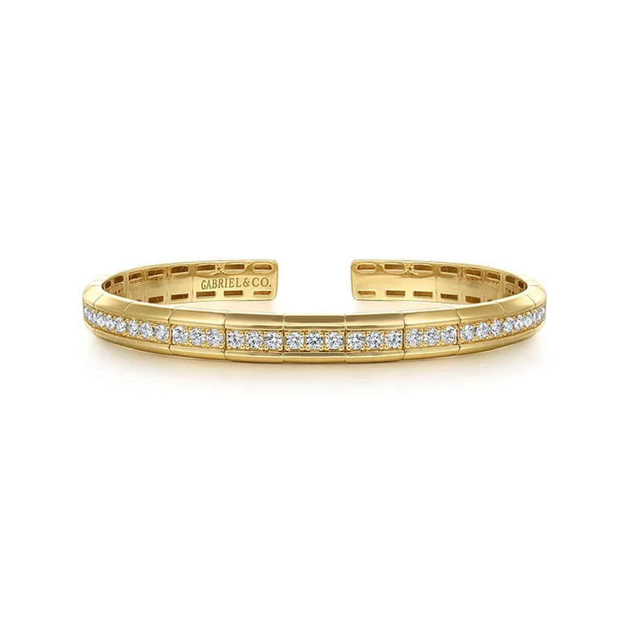 Gabriel & Co. Gold Diamond Cut Cuff Bangle - BG4939-62Y45JJ