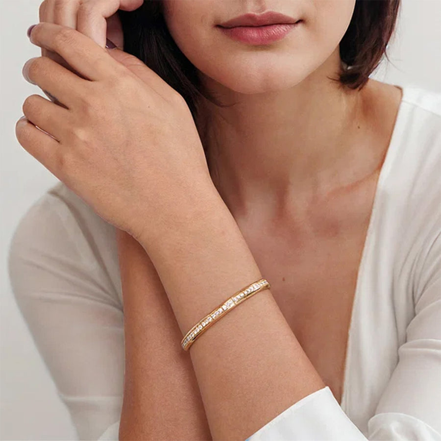 Gabriel & Co. Gold Diamond Cut Cuff Bangle - BG4939-62Y45JJ