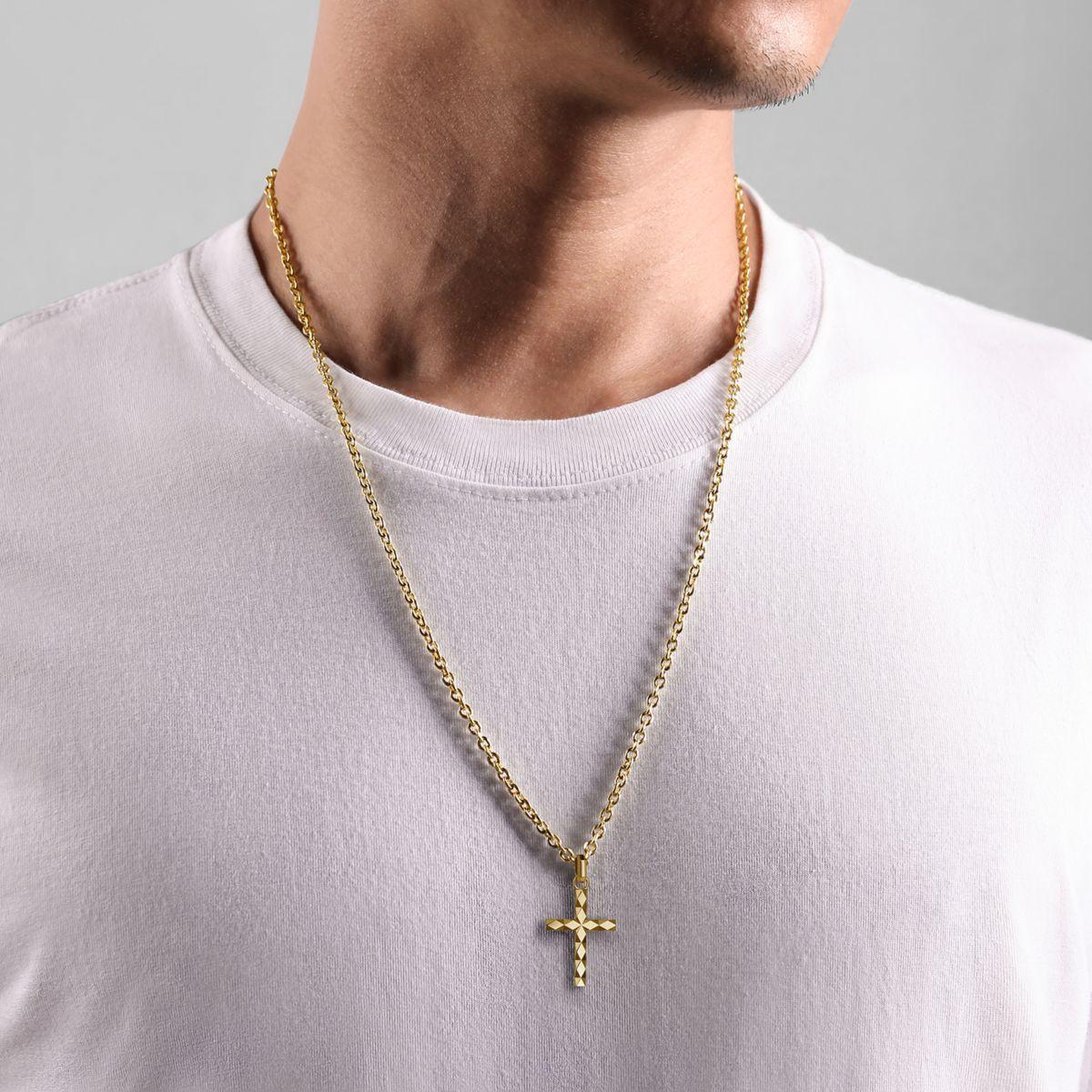 Gabriel & Co. Gold Faceted Cross Pendant - PCM6538Y4JJJ