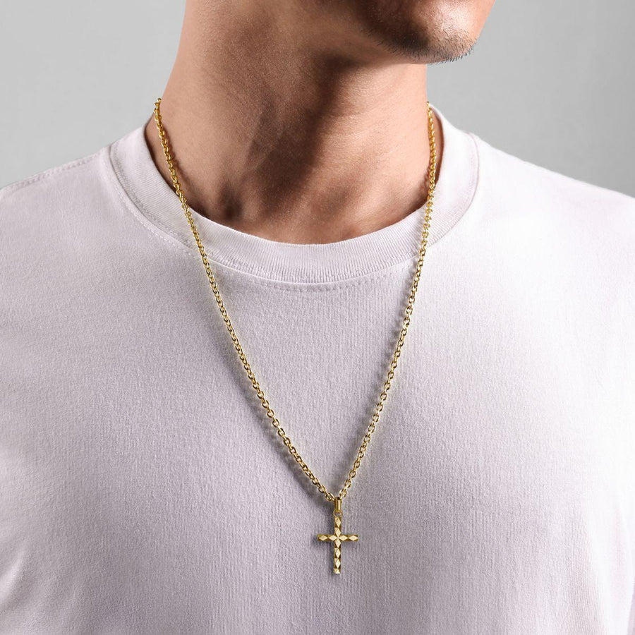 Gabriel & Co. Gold Faceted Cross Pendant - PCM6538Y4JJJ