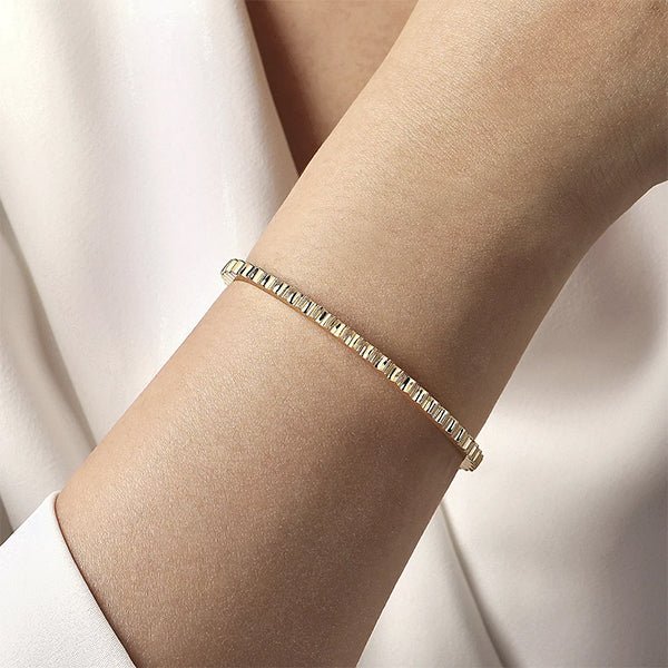 Gabriel & Co. Gold Textured Open Bangle - BG4601-65Y4JJJ