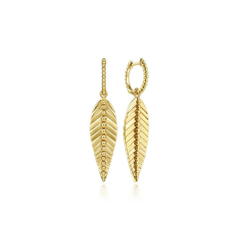 Gabriel & Co. Huggie Drop Leaf Earrings-Gabriel & Co. Huggie Drop Leaf Earrings - EG14359Y4JJJ