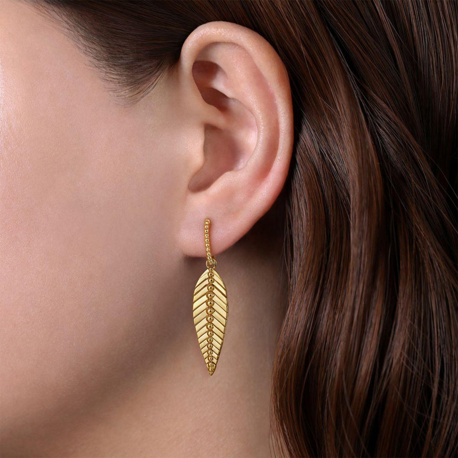 Gabriel & Co. Huggie Drop Leaf Earrings - EG14359Y4JJJ