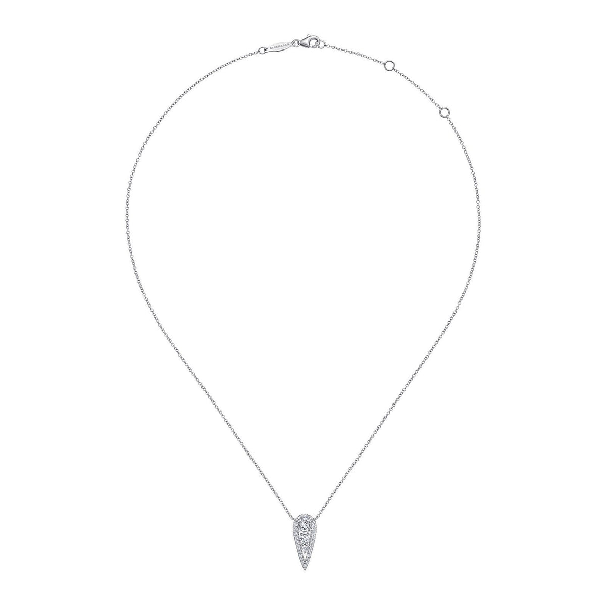 Gabriel & Co. Inverted Teardrop Diamond Pendant Necklace - NK6013W45JJ