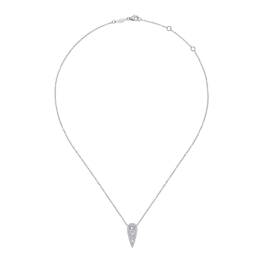 Gabriel & Co. Inverted Teardrop Diamond Pendant Necklace - NK6013W45JJ
