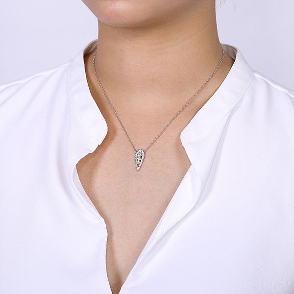 Gabriel & Co. Inverted Teardrop Diamond Pendant Necklace - NK6013W45JJ