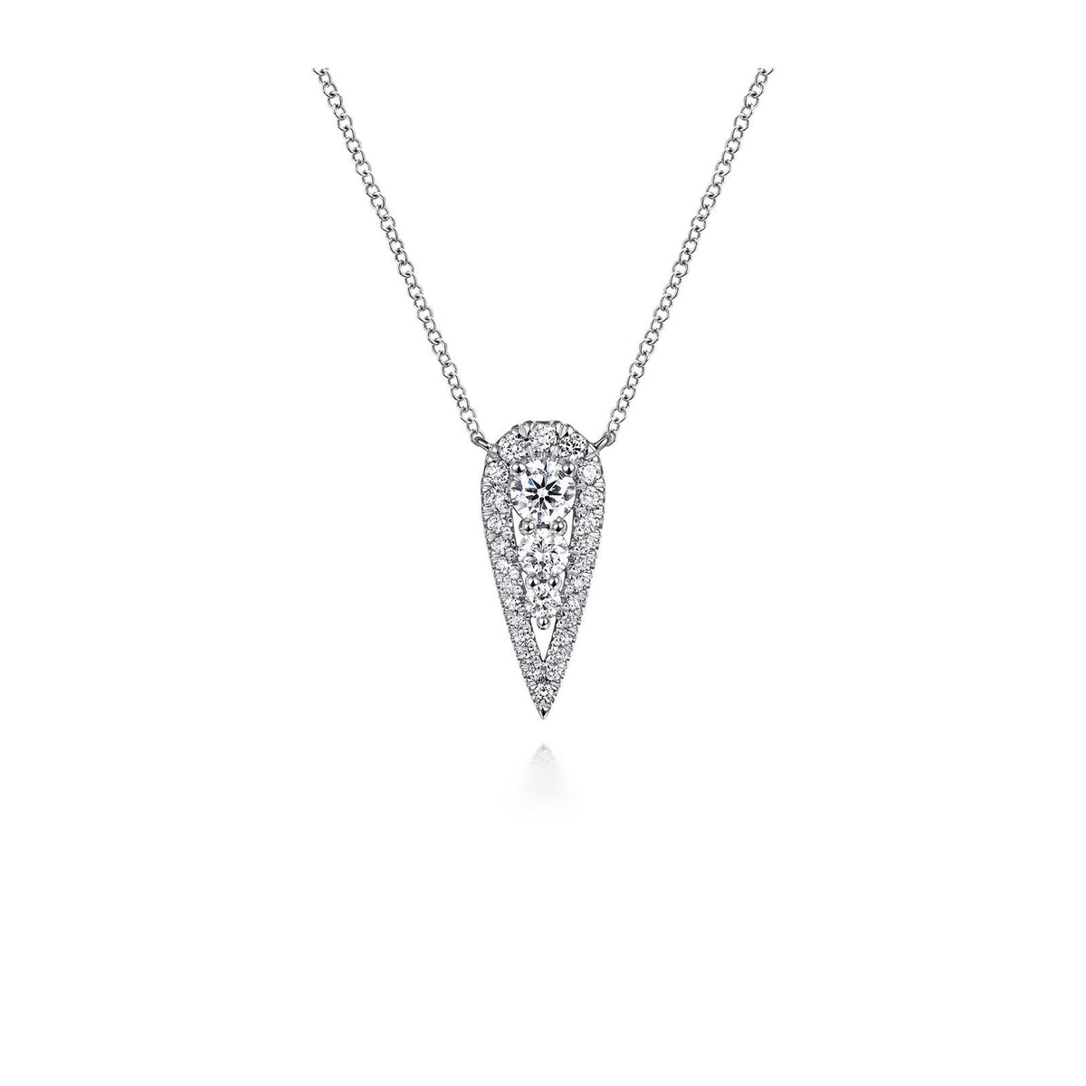 Gabriel & Co. Inverted Teardrop Diamond Pendant Necklace - NK6013W45JJ