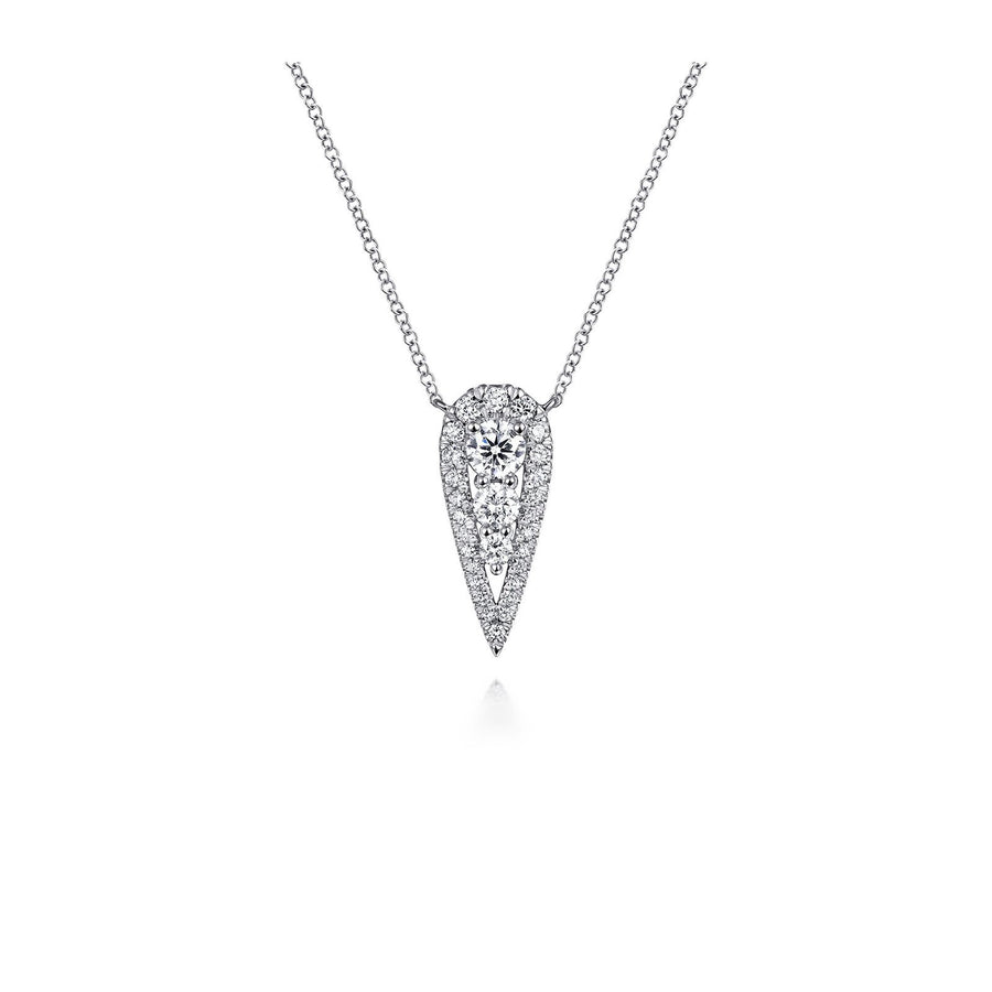 Gabriel & Co. Inverted Teardrop Diamond Pendant Necklace - NK6013W45JJ